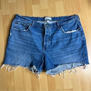 Abercrombie & Fitch The 90’s Baggy Low Rise Denim Cutoff Shorts Size 34